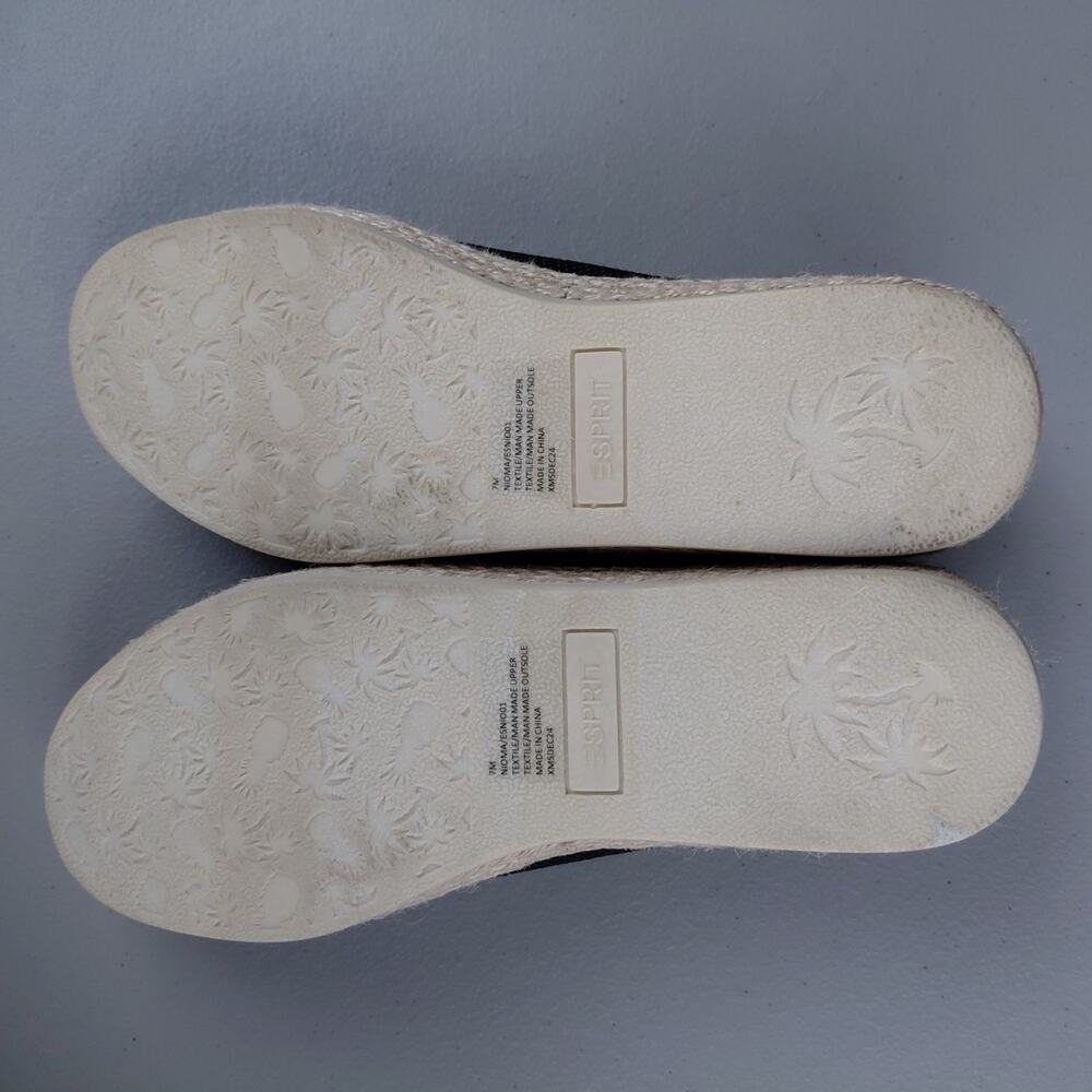 Espirit Espadrille Black Slip On Shoes Womens 7 M Casual Beach Travel Minimalist - Picture 8 of 9